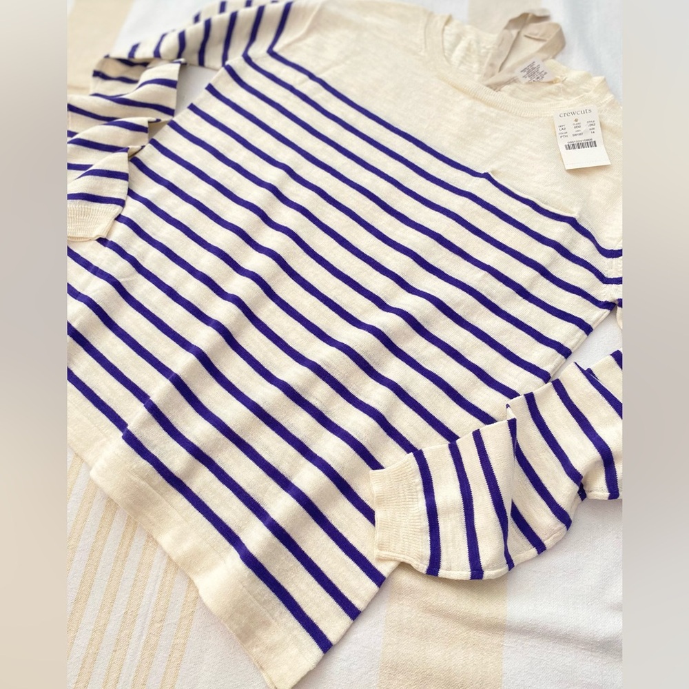 Crewcuts 💯% Cotton SZ 14 Girl’s Sweater Lightweight Slub Cotton